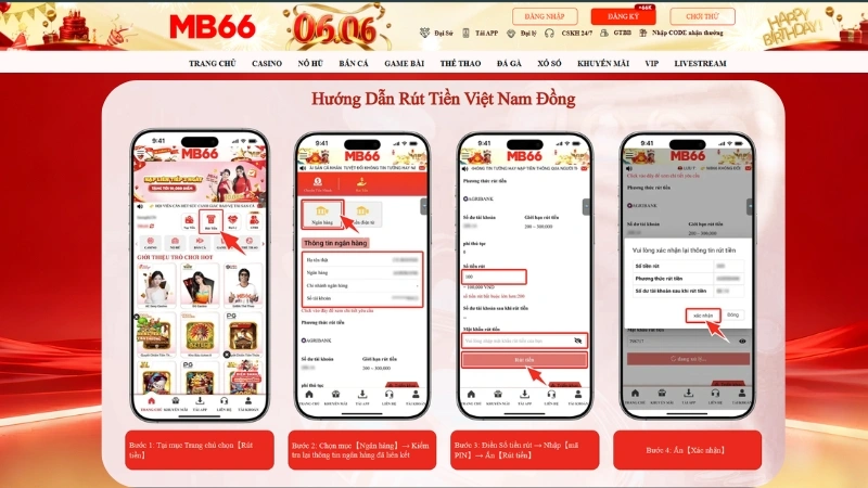 Hướng Dẫn Rút Tiền VND MB66 Qua Ngân Hàng